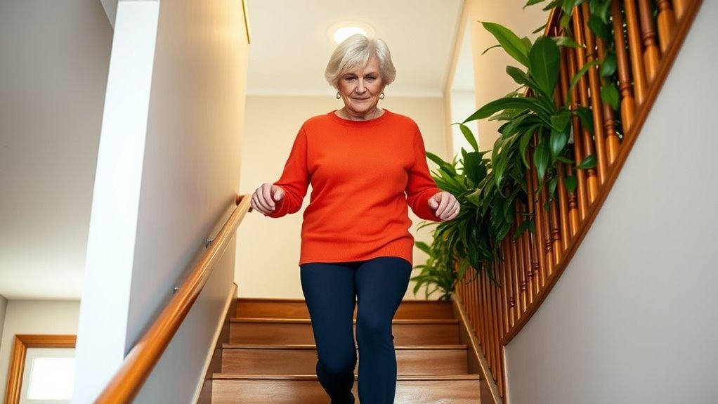 use handrails and watch