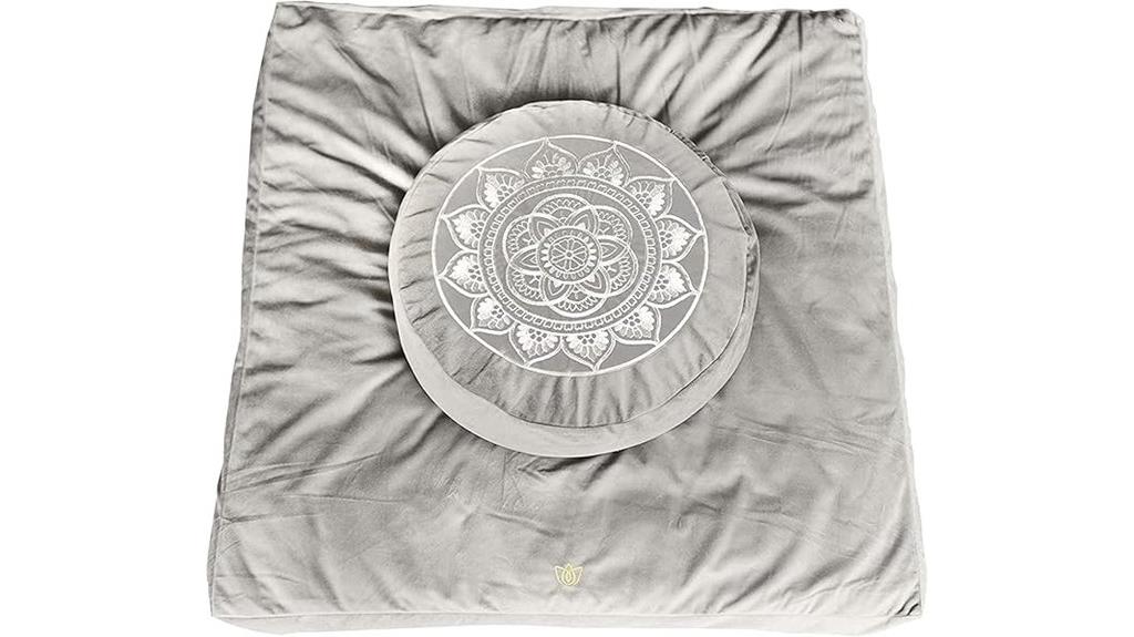 velvet covered florensi meditation cushion