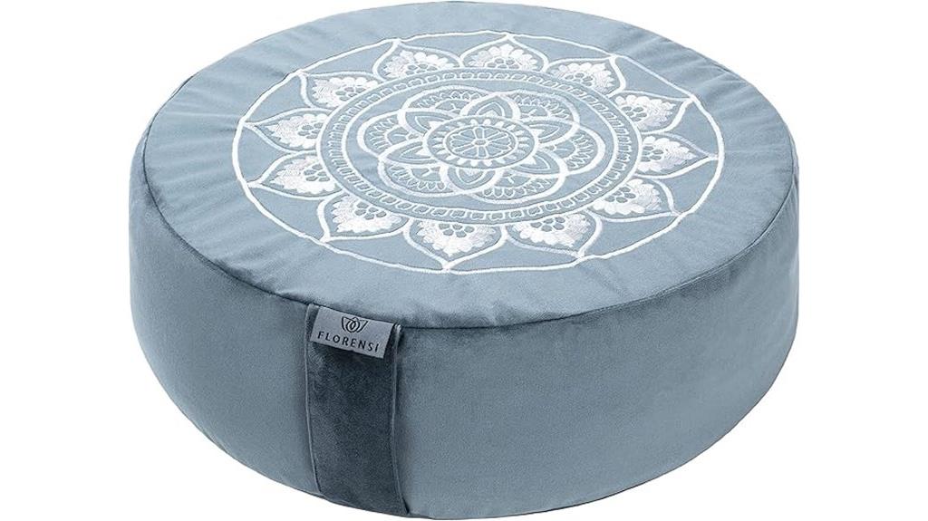 velvet covered florensi meditation cushion