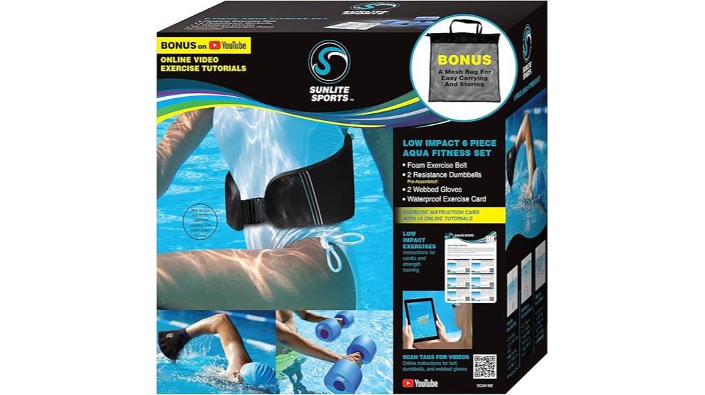 water workout equipment set