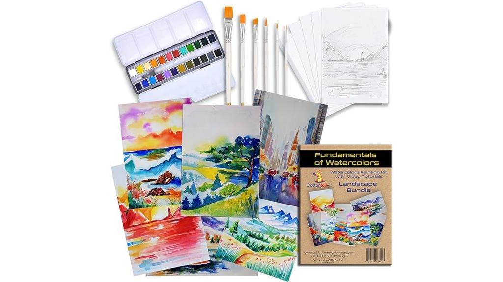 watercolors kit with tutorials