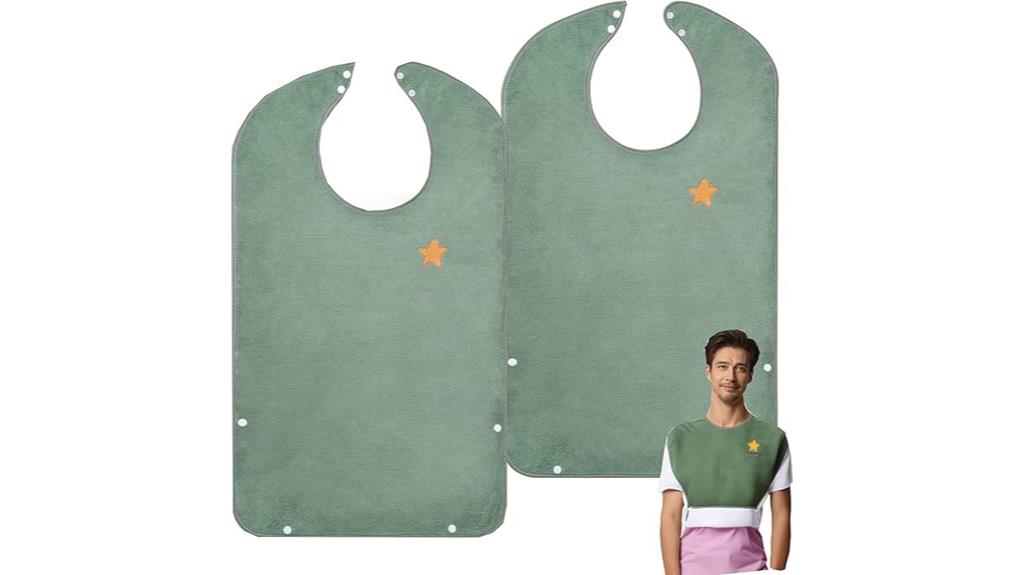 waterproof adult bibs with crumb catcher