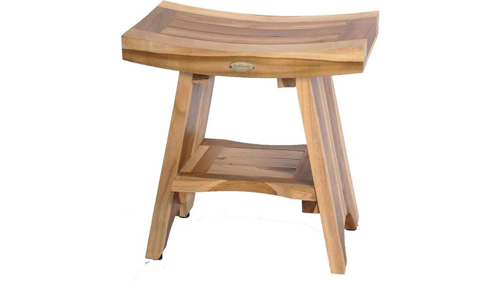 waterproof teak bathroom bench