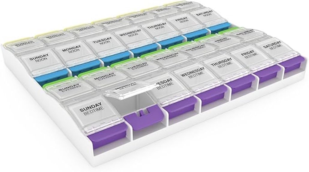 weekly pill organizer container