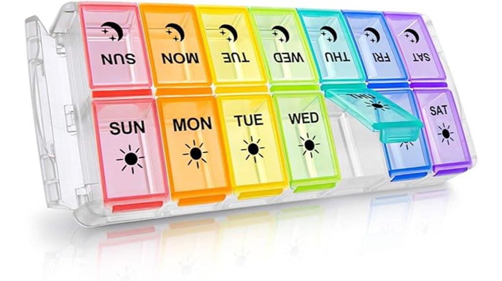 weekly pill organizer sections