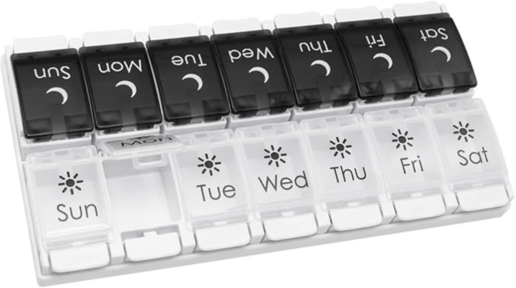 weekly pill organizer with buttons