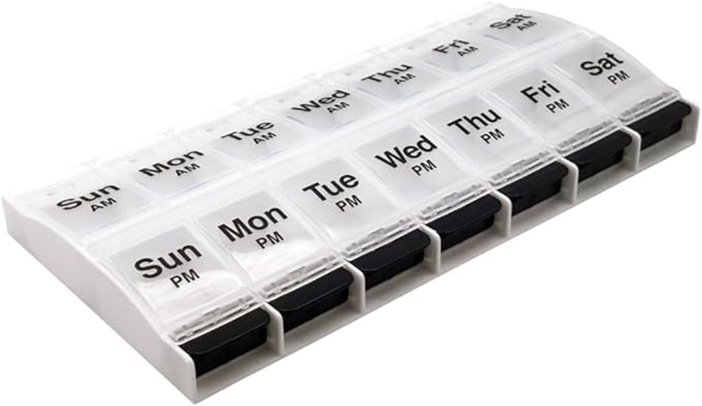 weekly pill organizer with buttons