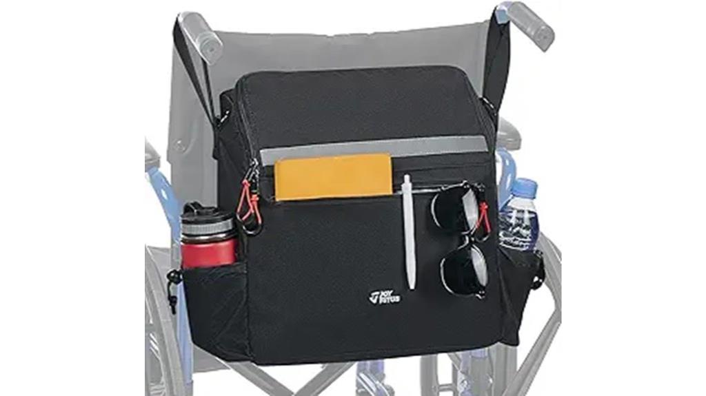 wheelchair bag with cup holder