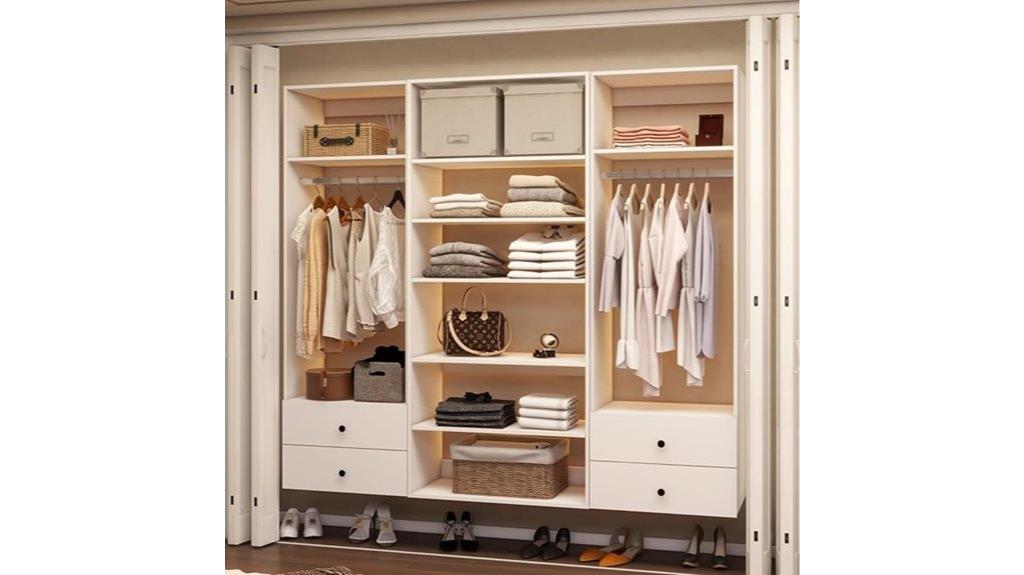white modular closet system