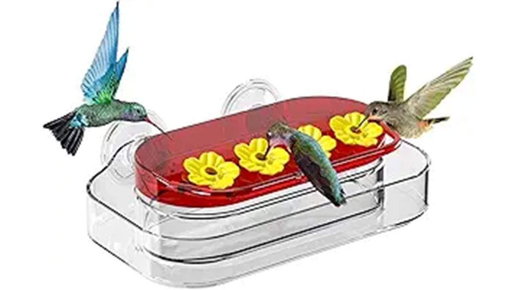 window mounted hummingbird feeder