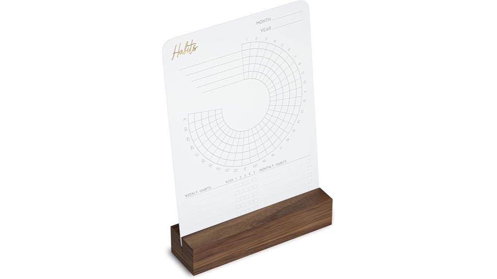 wooden habit tracking stand