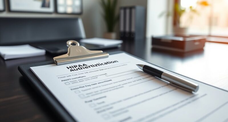 hipaa authorization form guidance