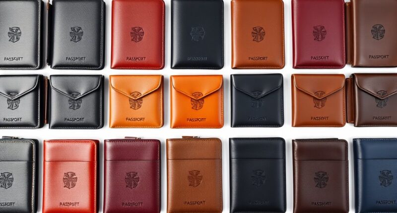 luxury leather passport sets