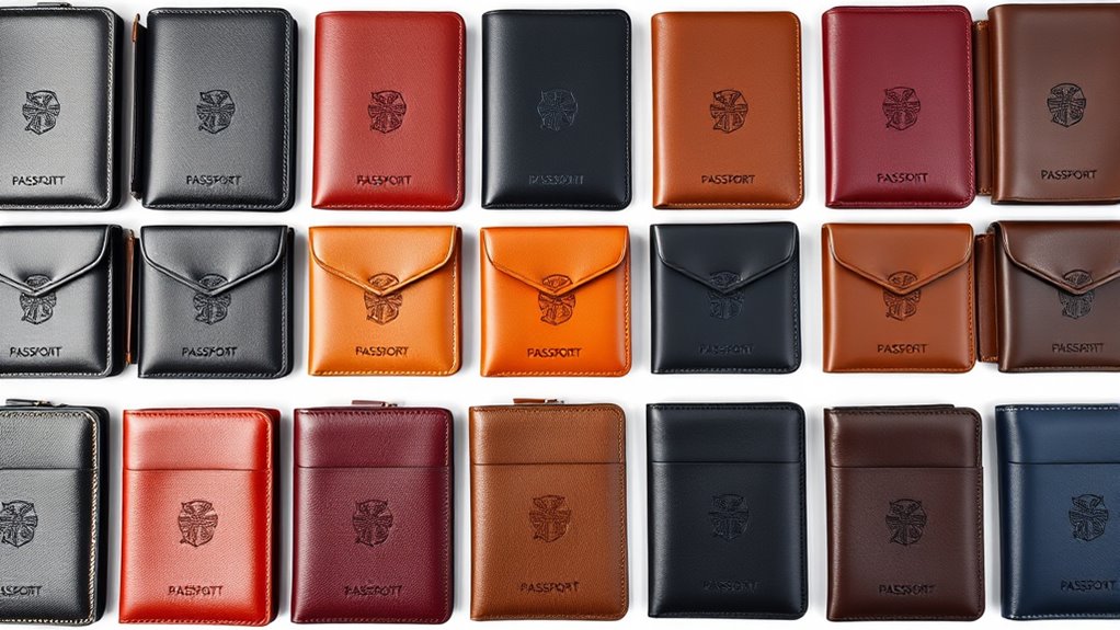 luxury leather passport sets