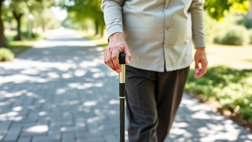 proper cane grip and stairs