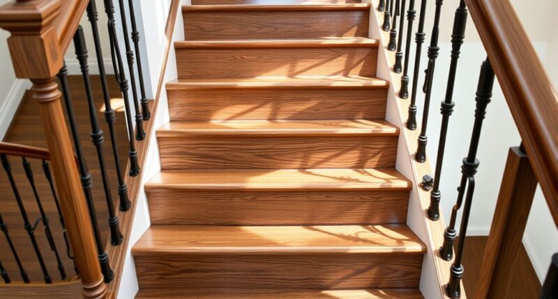 secure handrails and treads