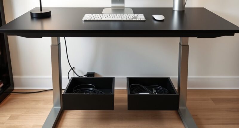 top adjustable desks with storage
