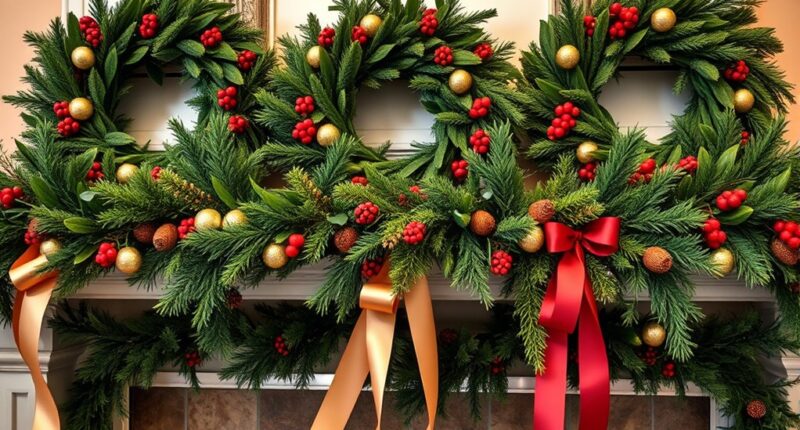 top mantel wreath and garland sets