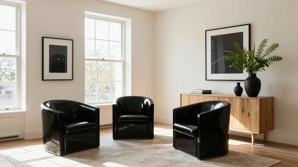 black accents create contrast