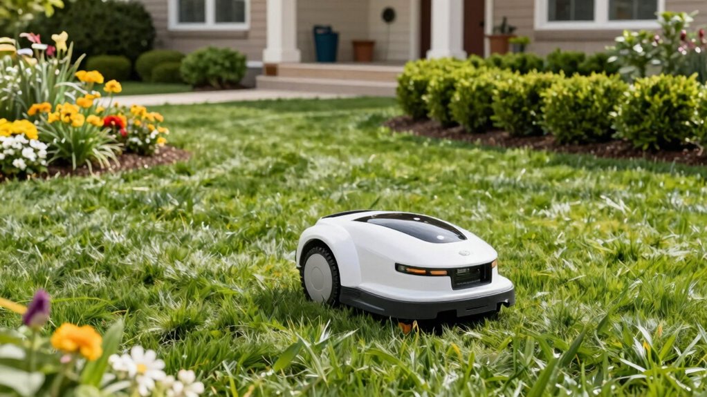 efficient quiet battery powered mowing