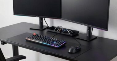 gaming desk cable organization
