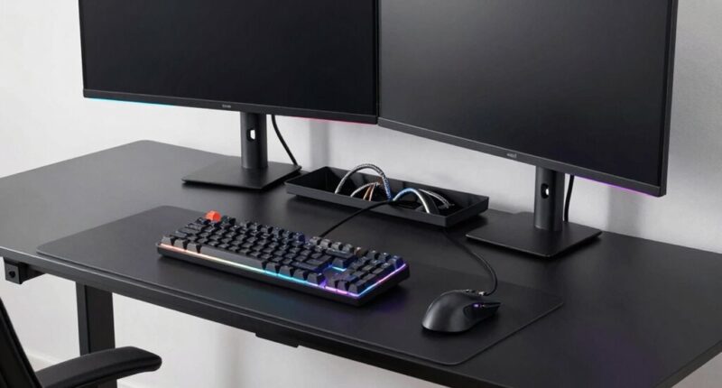 gaming desk cable organization