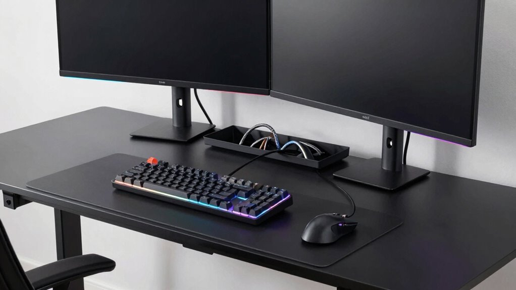 gaming desk cable organization