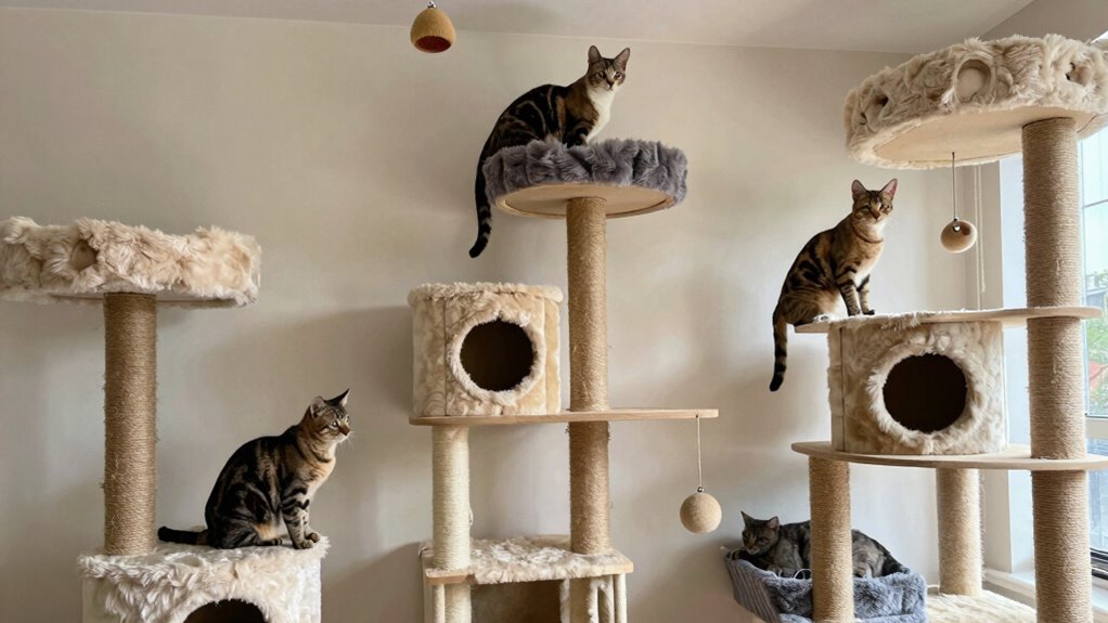 large multi level space saving cat trees