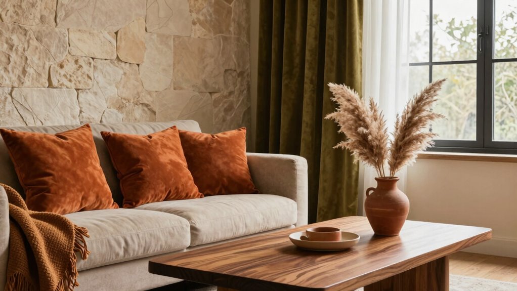 layered earth tone rustic decor