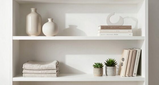 organized minimalist shelf decor