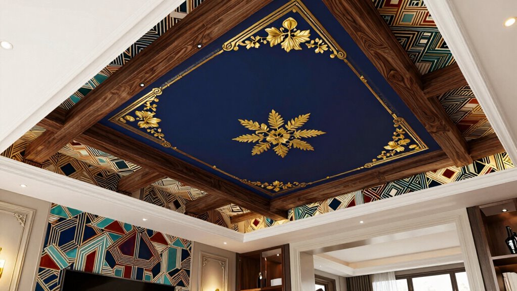 statement ceiling with lighting