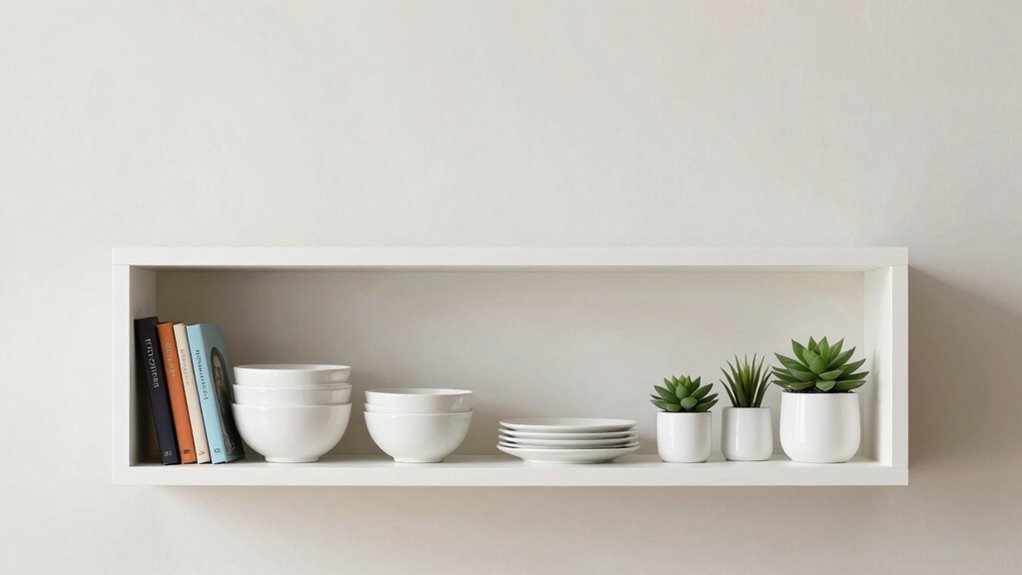 thoughtful balanced shelf styling